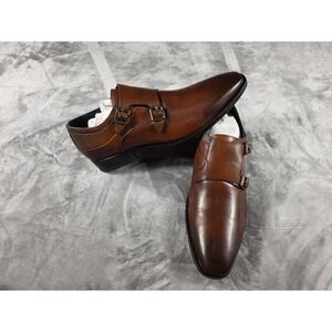 Johnston & Murphy Gibbons Double Monk Strap Oxfords Mens 11.5 Brown Leather